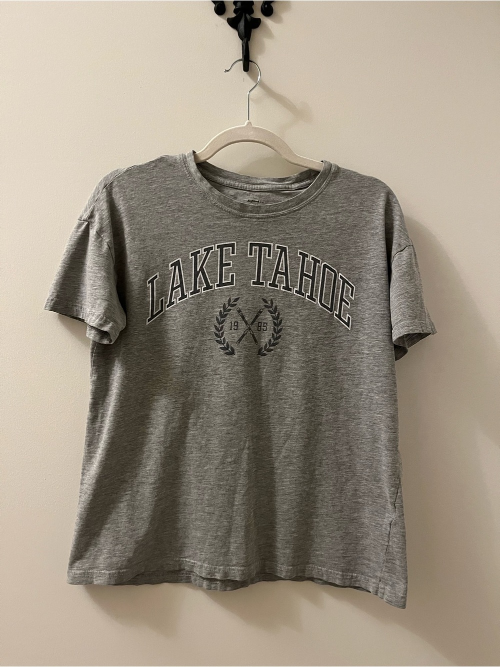 Abercrombie & Fitch Heather Gray Lake Tahoe Graphic Tee